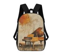 sinyumoney 4Girls Piano Abstract Melancholy Backpack 3D Printed Boy School Backpack Casual Daypack Lightweight Rucksack for Middle School Students 17inch