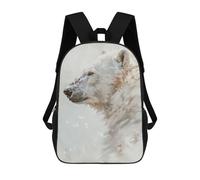 sinyumoney 4Girls Polar Bear Art Painting Backpack 3D Printed Boy School Backpack Casual Daypack Lightweight Rucksack for Middle School Students 17inch