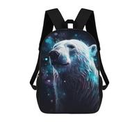 sinyumoney 4Girls Polar Bear Ice Bear Art Backpack 3D Printed Boy School Backpack Casual Daypack Lightweight Rucksack for Middle School Students 17inch