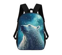 sinyumoney 4Girls Polar Bear in Starry Sky Backpack 3D Printed Boy School Backpack Casual Daypack Lightweight Rucksack for Middle School Students 17inch