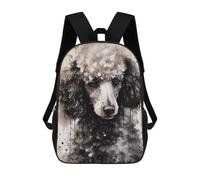 sinyumoney 4Girls Poodle Dog Black Ink Backpack 3D Printed Boy School Backpack Casual Daypack Lightweight Rucksack for Middle School Students 17inch