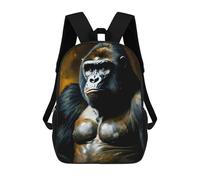 sinyumoney 4Girls Portrait of A Gorilla Backpack 3D Printed Boy School Backpack Casual Daypack Lightweight Rucksack for Middle School Students 17inch