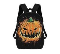 sinyumoney 4Girls Pumpkin King Backpack 3D Printed Boy School Backpack Casual Daypack Lightweight Rucksack for Middle School Students 17inch