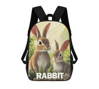 sinyumoney 4Girls Rabbit Family Backpack 3D Printed Boy School Backpack Casual Daypack Lightweight Rucksack for Middle School Students 17inch