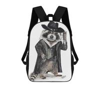 sinyumoney 4Girls Raccoon Bandit Backpack 3D Printed Boy School Backpack Casual Daypack Lightweight Rucksack for Middle School Students 17inch