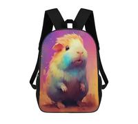 sinyumoney 4Girls Rainbow Guinea Pig Artwork Backpack 3D Printed Boy School Backpack Casual Daypack Lightweight Rucksack for Middle School Students 17inch