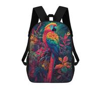 sinyumoney 4Girls Rainbow Macaw in Lush Jungle Backpack 3D Printed Boy School Backpack Casual Daypack Lightweight Rucksack for Middle School Students 17inch
