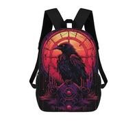 sinyumoney 4Girls Raven at The End of Time Backpack 3D Printed Boy School Backpack Casual Daypack Lightweight Rucksack for Middle School Students 17inch