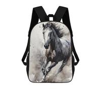 sinyumoney 4Girls Rearing Horse Watercolor Art Backpack 3D Printed Boy School Backpack Casual Daypack Lightweight Rucksack for Middle School Students 17inch