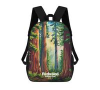 sinyumoney 4Girls Redwood National Park Illustration Backpack 3D Printed Boy School Backpack Casual Daypack Lightweight Rucksack for Middle School Students 17inch