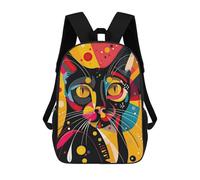 sinyumoney 4Girls Retro Cat Backpack 3D Printed Boy School Backpack Casual Daypack Lightweight Rucksack for Middle School Students 17inch