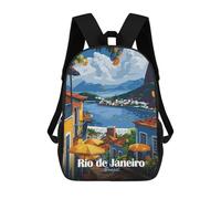sinyumoney 4Girls Rio De Janeiro, Brazil Travel Backpack 3D Printed Boy School Backpack Casual Daypack Lightweight Rucksack for Middle School Students 17inch