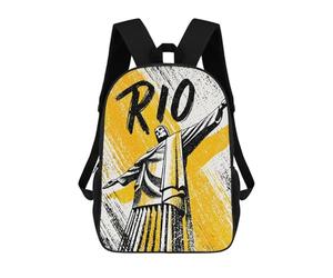 sinyumoney 4Girls Rio De Janeiro Travel Backpack 3D Printed Boy School Backpack Casual Daypack Lightweight Rucksack for Middle School Students 17inch