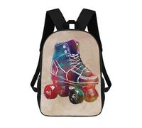 sinyumoney 4Girls Roller Skates Sport Backpack 3D Printed Boy School Backpack Casual Daypack Lightweight Rucksack for Middle School Students 17inch