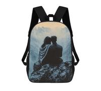 sinyumoney 4Girls Romantic Couple on Mountaintop in Monochrome Style Backpack 3D Printed Boy School Backpack Casual Daypack Lightweight Rucksack for Middle School Students 17inch
