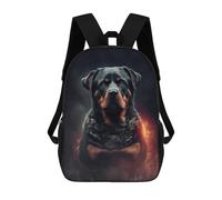 sinyumoney 4Girls Rottweiler Fire Backpack 3D Printed Boy School Backpack Casual Daypack Lightweight Rucksack for Middle School Students 17inch