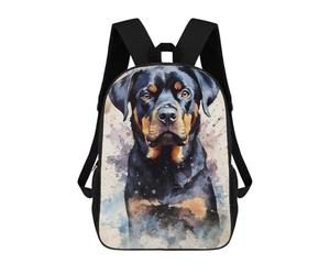 sinyumoney 4Girls Rottweiler Watercolor Backpack 3D Printed Boy School Backpack Casual Daypack Lightweight Rucksack for Middle School Students 17inch