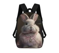 sinyumoney 4Girls Royal Bunny Jewels Backpack 3D Printed Boy School Backpack Casual Daypack Lightweight Rucksack for Middle School Students 17inch