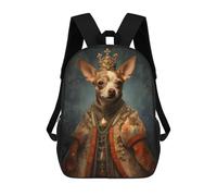 sinyumoney 4Girls Royal Canine Portrait Backpack 3D Printed Boy School Backpack Casual Daypack Lightweight Rucksack for Middle School Students 17inch