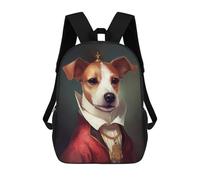 sinyumoney 4Girls Russell Terrier Dog Fable Backpack 3D Printed Boy School Backpack Casual Daypack Lightweight Rucksack for Middle School Students 17inch