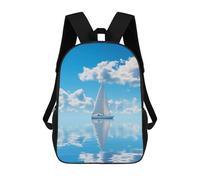 sinyumoney 4Girls Sailboat on The Beach Backpack 3D Printed Boy School Backpack Casual Daypack Lightweight Rucksack for Middle School Students 17inch