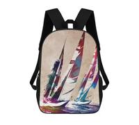 sinyumoney 4Girls Sailing Sport Art Backpack 3D Printed Boy School Backpack Casual Daypack Lightweight Rucksack for Middle School Students 17inch