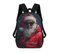 sinyumoney 4Girls Santa Claus in Sunglasses Backpack 3D Printed Boy School Backpack Casual Daypack Lightweight Rucksack for Middle School Students 17inch