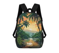 sinyumoney 4Girls Sapo National Park, Liberia Illustration Backpack 3D Printed Boy School Backpack Casual Daypack Lightweight Rucksack for Middle School Students 17inch