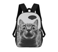 sinyumoney 4Girls Selfie Cat And UFO Backpack 3D Printed Boy School Backpack Casual Daypack Lightweight Rucksack for Middle School Students 17inch