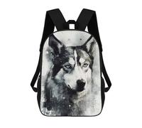 sinyumoney 4Girls Siberian Husky Dog Charm Backpack 3D Printed Boy School Backpack Casual Daypack Lightweight Rucksack for Middle School Students 17inch