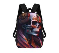 sinyumoney 4Girls Skeleton Crowned Backpack 3D Printed Boy School Backpack Casual Daypack Lightweight Rucksack for Middle School Students 17inch