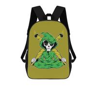 sinyumoney 4Girls Skull in Cannabis Hoodie Backpack 3D Printed Boy School Backpack Casual Daypack Lightweight Rucksack for Middle School Students 17inch