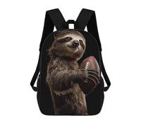 sinyumoney 4Girls Sloth American Football Backpack 3D Printed Boy School Backpack Casual Daypack Lightweight Rucksack for Middle School Students 17inch