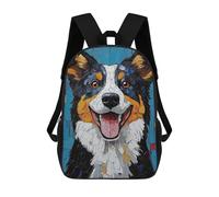 sinyumoney 4Girls Smiling Dog Painting Backpack 3D Printed Boy School Backpack Casual Daypack Lightweight Rucksack for Middle School Students 17inch