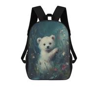 sinyumoney 4Girls Smiling Polar Bear Cub Backpack 3D Printed Boy School Backpack Casual Daypack Lightweight Rucksack for Middle School Students 17inch