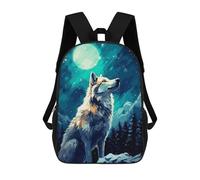 sinyumoney 4Girls Snow Wolf Alaska Pixel Art Backpack 3D Printed Boy School Backpack Casual Daypack Lightweight Rucksack for Middle School Students 17inch