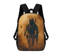 sinyumoney 4Girls Soldier in Dust Cloud Backpack 3D Printed Boy School Backpack Casual Daypack Lightweight Rucksack for Middle School Students 17inch
