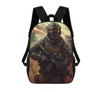 sinyumoney 4Girls Soldier with Rifle And Flag Backpack 3D Printed Boy School Backpack Casual Daypack Lightweight Rucksack for Middle School Students 17inch