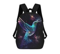 sinyumoney 4Girls Space Hummingbird Backpack 3D Printed Boy School Backpack Casual Daypack Lightweight Rucksack for Middle School Students 17inch