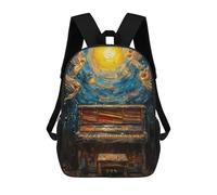 sinyumoney 4Girls Spiritual Piano Painting Backpack 3D Printed Boy School Backpack Casual Daypack Lightweight Rucksack for Middle School Students 17inch