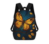 sinyumoney 4Girls Stained Glass Butterfly Backpack 3D Printed Boy School Backpack Casual Daypack Lightweight Rucksack for Middle School Students 17inch