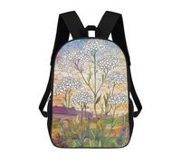 sinyumoney 4Girls Stained Glass Wildflowers Backpack 3D Printed Boy School Backpack Casual Daypack Lightweight Rucksack for Middle School Students 17inch