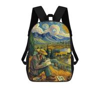 sinyumoney 4Girls Starry Night Inspiration Backpack 3D Printed Boy School Backpack Casual Daypack Lightweight Rucksack for Middle School Students 17inch