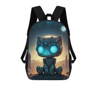 sinyumoney 4Girls Steampunk Cat in Desert Night Backpack 3D Printed Boy School Backpack Casual Daypack Lightweight Rucksack for Middle School Students 17inch
