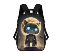 sinyumoney 4Girls Steampunk Cat Moon-2 Backpack 3D Printed Boy School Backpack Casual Daypack Lightweight Rucksack for Middle School Students 17inch