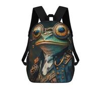 sinyumoney 4Girls Steampunk Frog Backpack 3D Printed Boy School Backpack Casual Daypack Lightweight Rucksack for Middle School Students 17inch