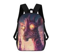 sinyumoney 4Girls Steampunk Giraffe Portrait Backpack 3D Printed Boy School Backpack Casual Daypack Lightweight Rucksack for Middle School Students 17inch