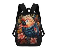 sinyumoney 4Girls Stylish Parrot Painting Backpack 3D Printed Boy School Backpack Casual Daypack Lightweight Rucksack for Middle School Students 17inch
