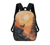 sinyumoney 4Girls Sun Kissed Glade Deer Backpack 3D Printed Boy School Backpack Casual Daypack Lightweight Rucksack for Middle School Students 17inch