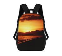 sinyumoney 4Girls Sunset on The Beach Backpack 3D Printed Boy School Backpack Casual Daypack Lightweight Rucksack for Middle School Students 17inch